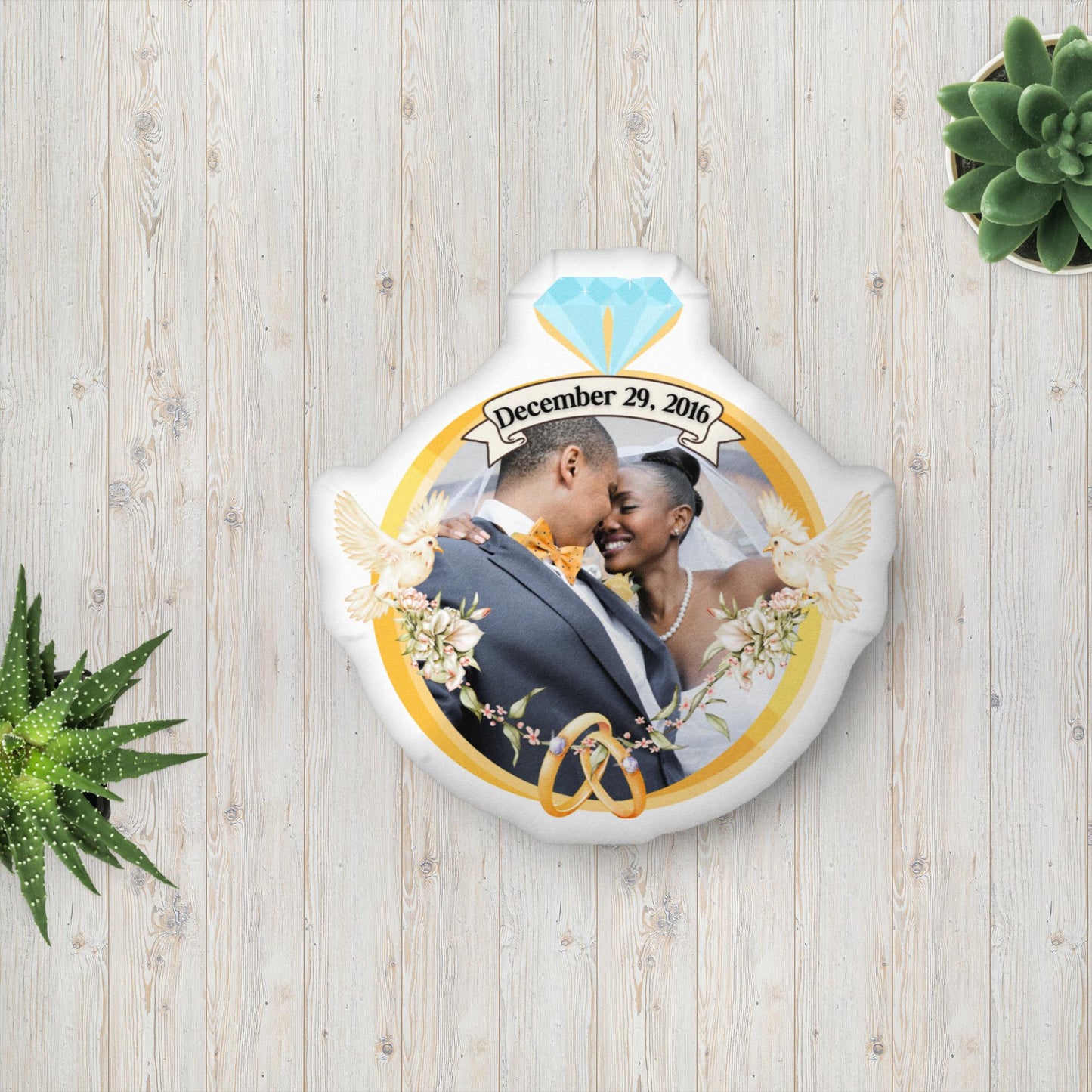Customizable Wedding Anniversary and Photo Pillow