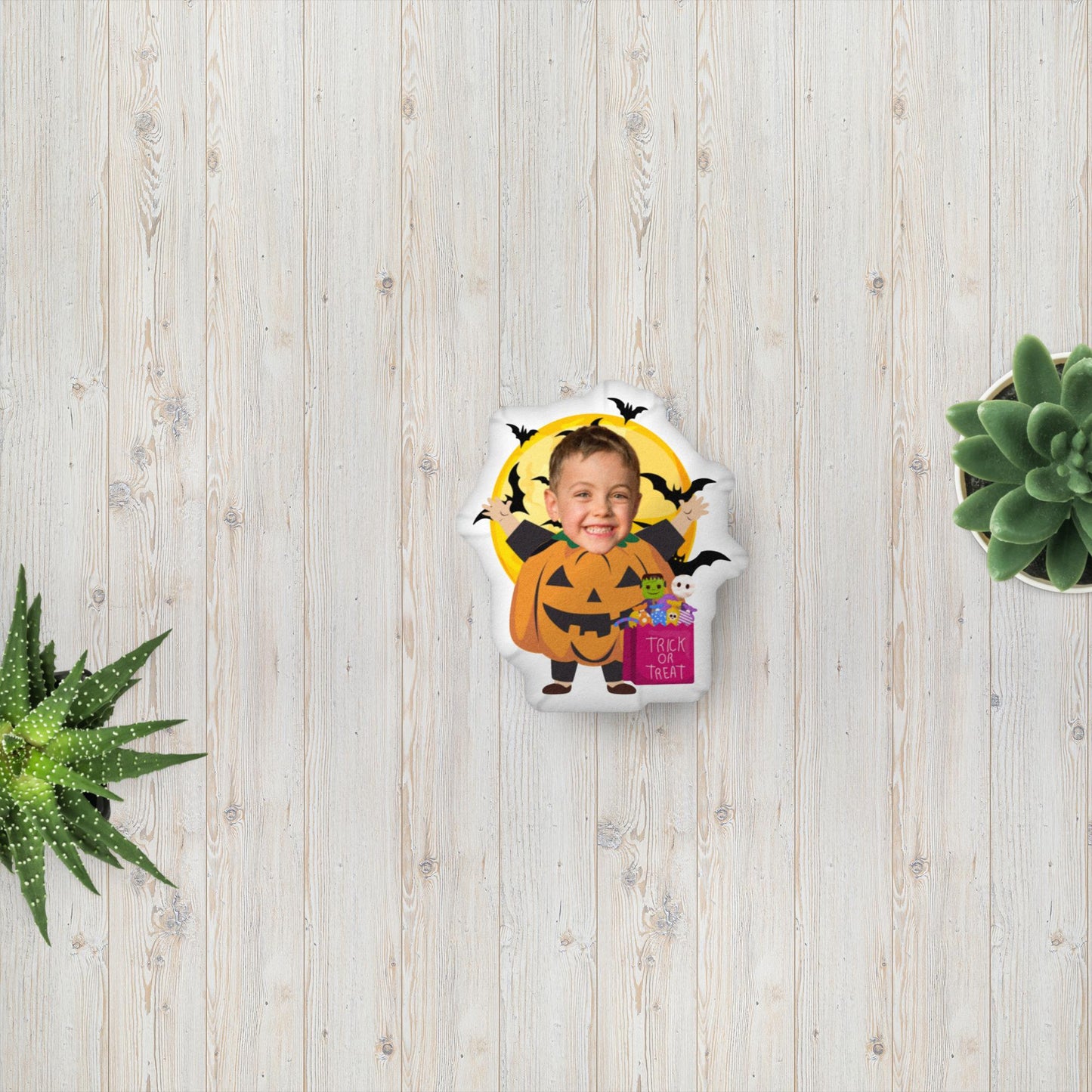 Spooky Pumpkin Pal Customizable Pillow