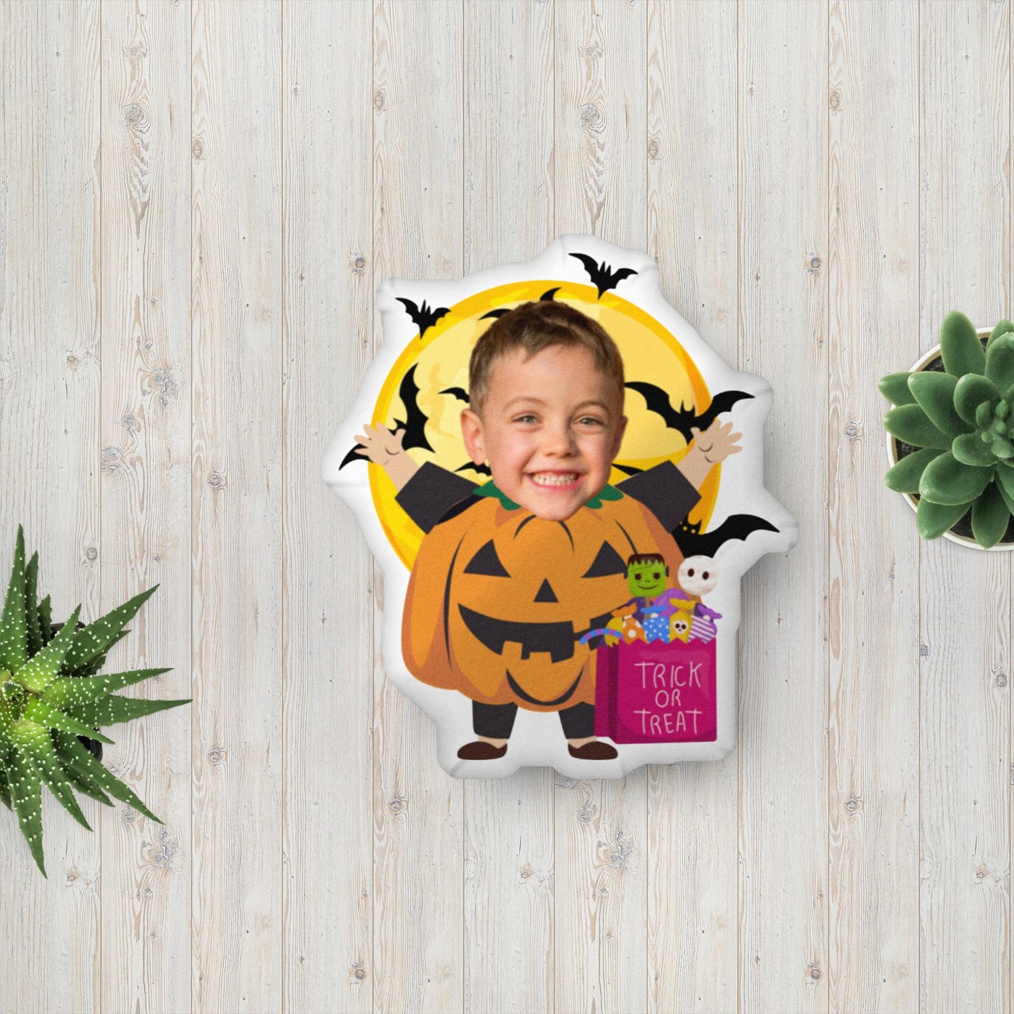 Spooky Pumpkin Pal Customizable Pillow