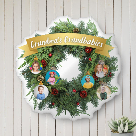 Large Customizable Wreath Shaped Pillow