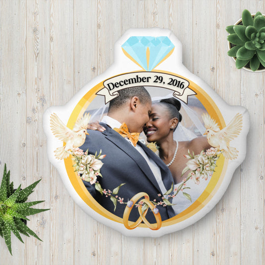 Customizable Wedding Anniversary Pillow with Wedding Date and Photo